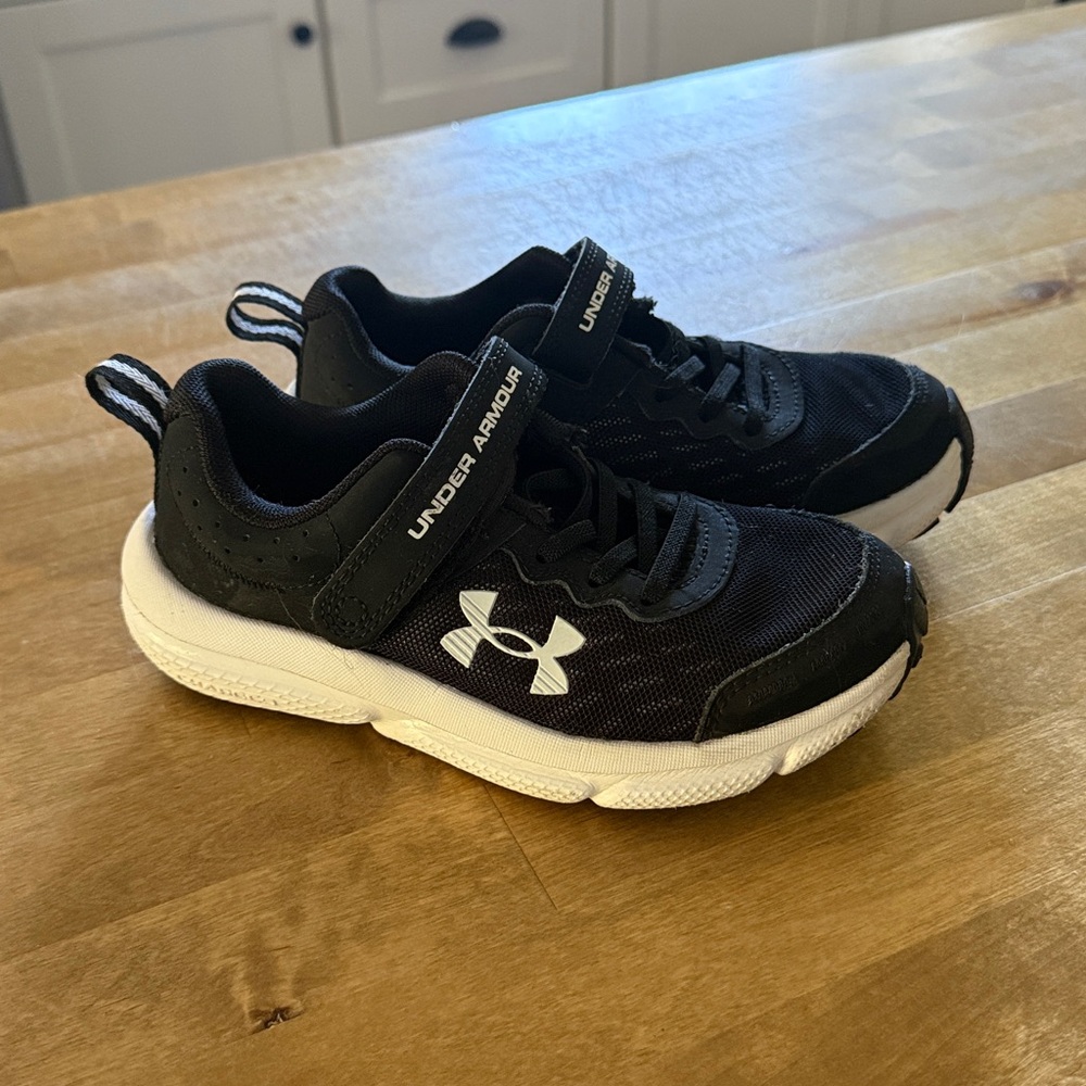 Under Armour Kids' Black and White Athletic Shoes